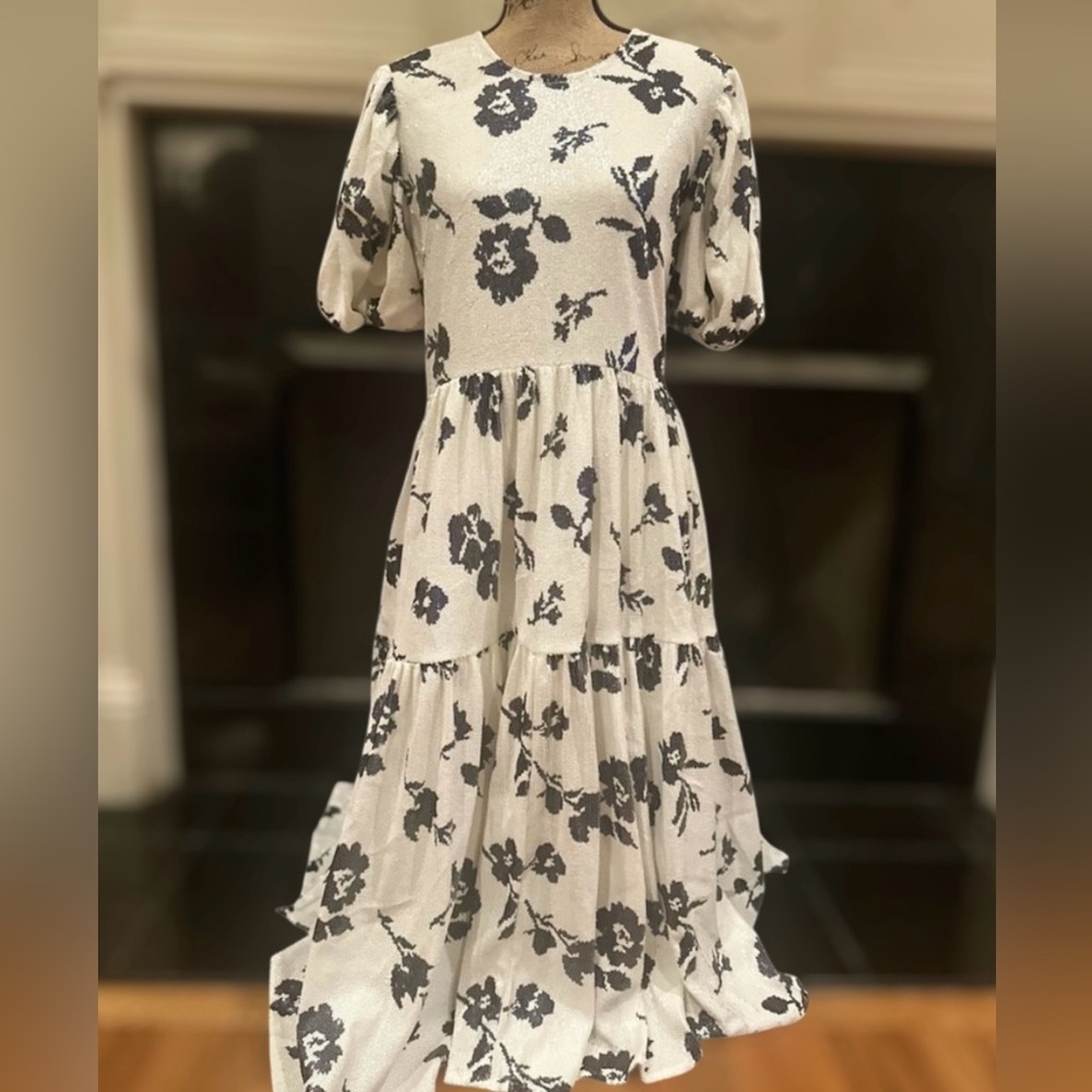 Sister Jane Cream and Black Floral Maxi Dress